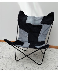 Festival - toile pour fauteuil Butterfly - modèle Lars recto-verso upcyclé blue denim