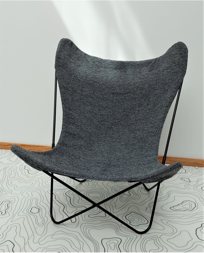 Festival - toile pour fauteuil Butterfly - modèle Lars recto-verso upcyclé black denim